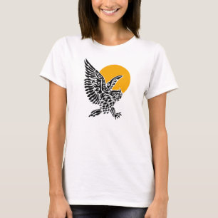 Great horned owl tribal tattoo T-Shirt
