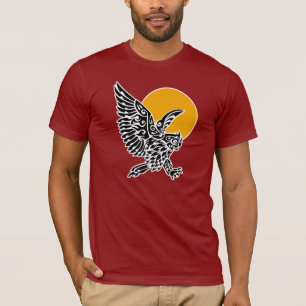 Great horned owl tribal tattoo T-Shirt