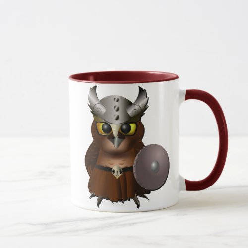 Great Horned Owl Viking Helmet Owl Mug