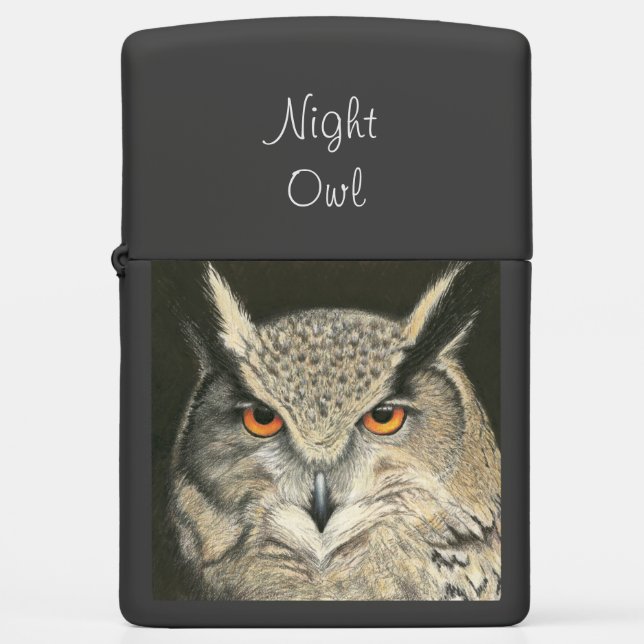 Great Horned Owl Zippo Lighter (Front)
