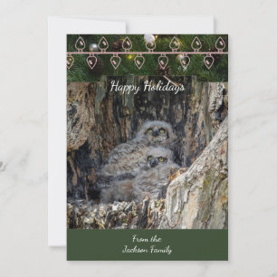 Great Horned Owls Christmas Card
