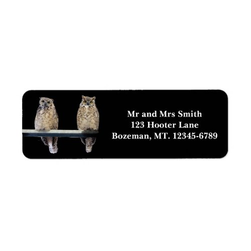 Great Horned Owls Return Address Label