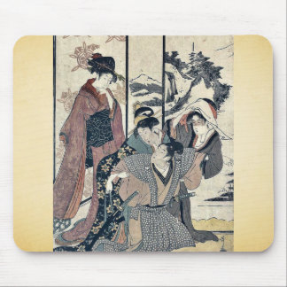 Great house cleaning by Kitagawa,Utamaro Mouse Pad