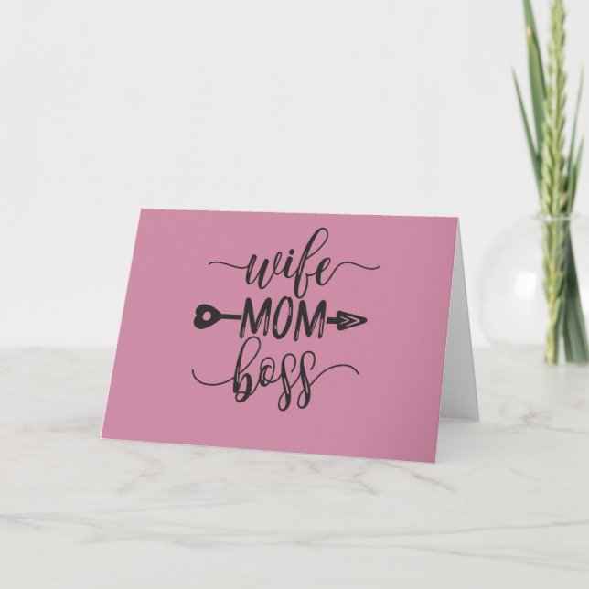 Great Idea for Mother's Day Gift Wife Mom Boss Card (Front)