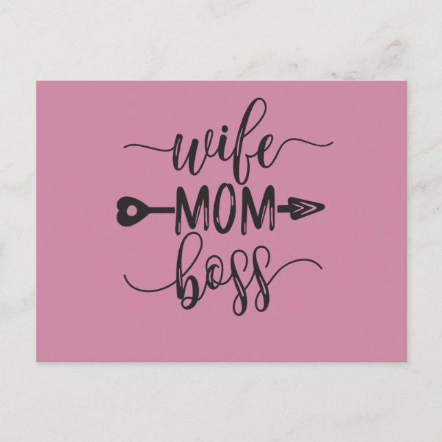 Great Idea for Mother's Day Gift Wife Mom Boss Postcard (Front)
