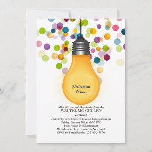 Great Idea Light Bulb Retirement Party Invitation