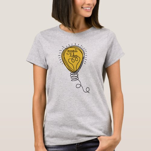 Great Idea  Thinking Light Bulb T_Shirt