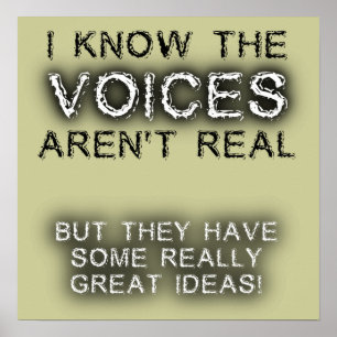 Great Ideas Voices Poster Print Sign Humor