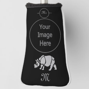 Great Indian Rhinoceros The Unicorn Rhino Monogram Golf Head Cover