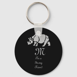 Great Indian Rhinoceros The Unicorn Rhino Monogram Keychain