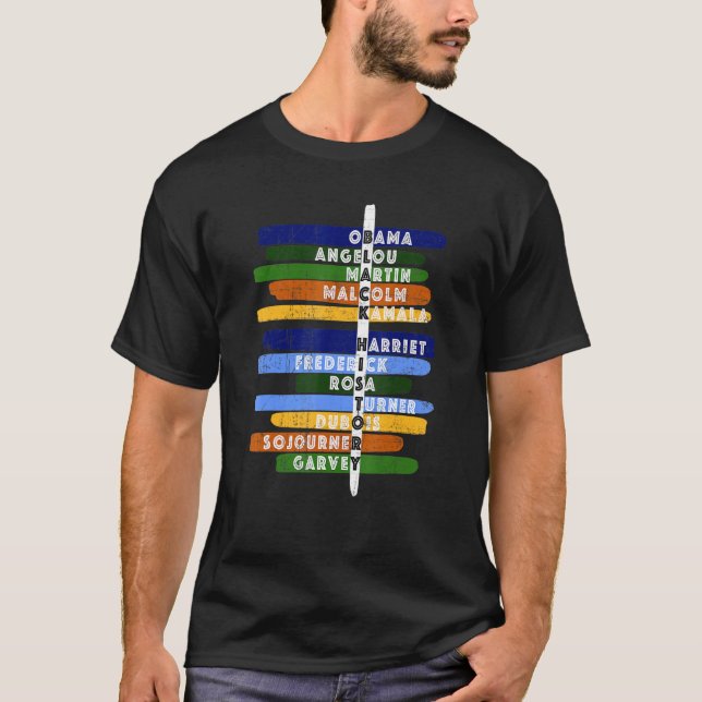 Great Influential American Leaders Black History M T-Shirt (Front)