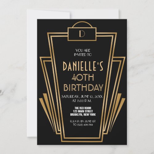 Great Inspired Art Deco Birthday Party Invitation