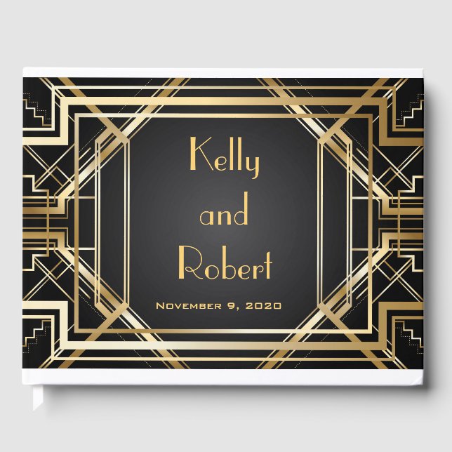 Great Inspired Art Deco Wedding Guest Book (Front)