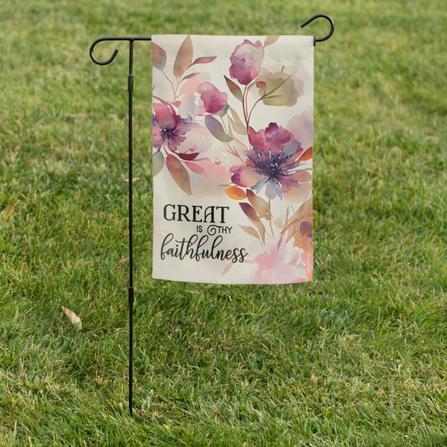 Great is Thy Faithfulness Beloved Hymn Floral Garden Flag (In SItu)