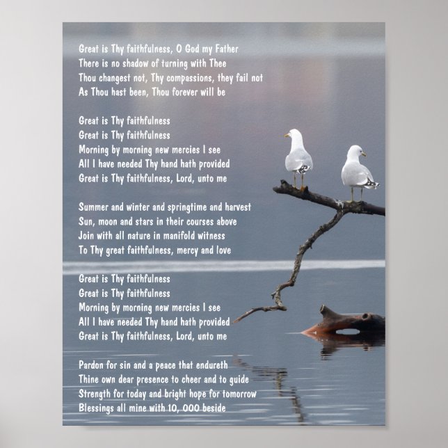 Great is Thy Faithfulness Church Christian Hymn  Poster (Front)
