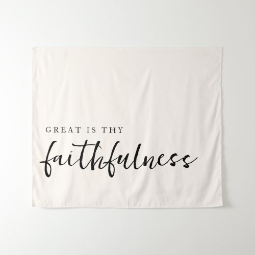 Great is thy Faithfulness Minimalist Typography Tapestry