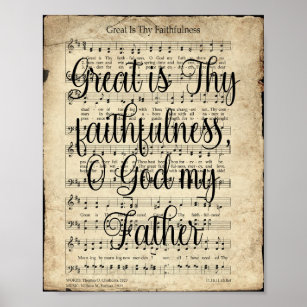 GREAT is THY FAITHFULNESS Hymn Wall Art Christian Home & 