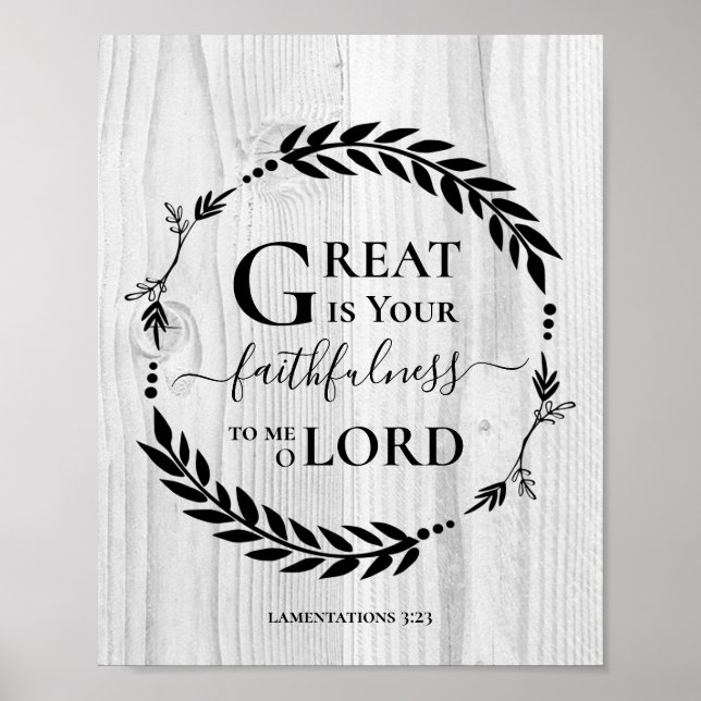 GREAT IS YOUR FAITHFULNESS Wood Christian Poster (Front)