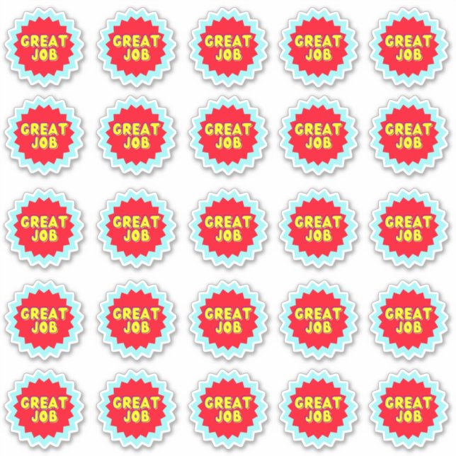 Great Job Colorful Reward Teacher Stickers Pack (Front)
