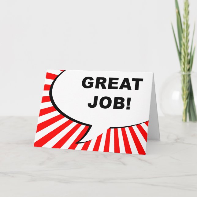 great job comic bubble card (Front)