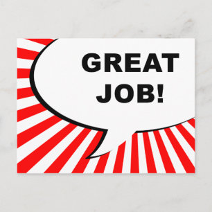 great job! comic bubble postcard