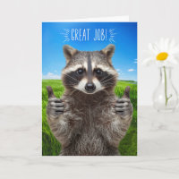 Great Job Congratulations Cute Thumbs Up Raccoon