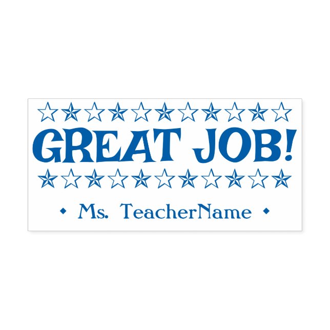 "GREAT JOB!" + Custom Teaching Assistant Name Self-inking Stamp (Design)