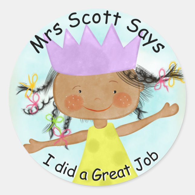 Great Job dark skin girl sticker (Front)