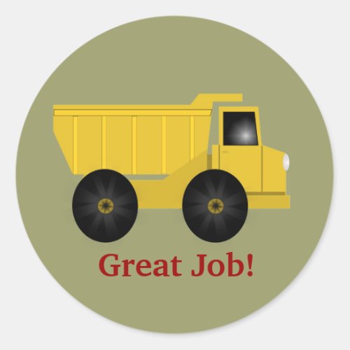 Great Job Dump Truck Sticker _ Personalize It