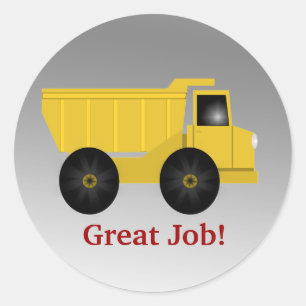 Great Job Dump Truck Stickers - Personalize It!