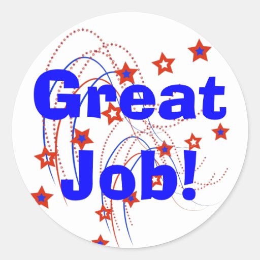 Great Job! Fireworks & Stars Award Stickers | Zazzle