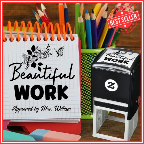 Great Job Flowers Grading Encouragement Teacher Self_inking Stamp