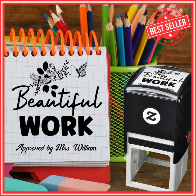 Great Job Flowers Grading Encouragement Teacher Self-inking Stamp (Creator Uploaded)