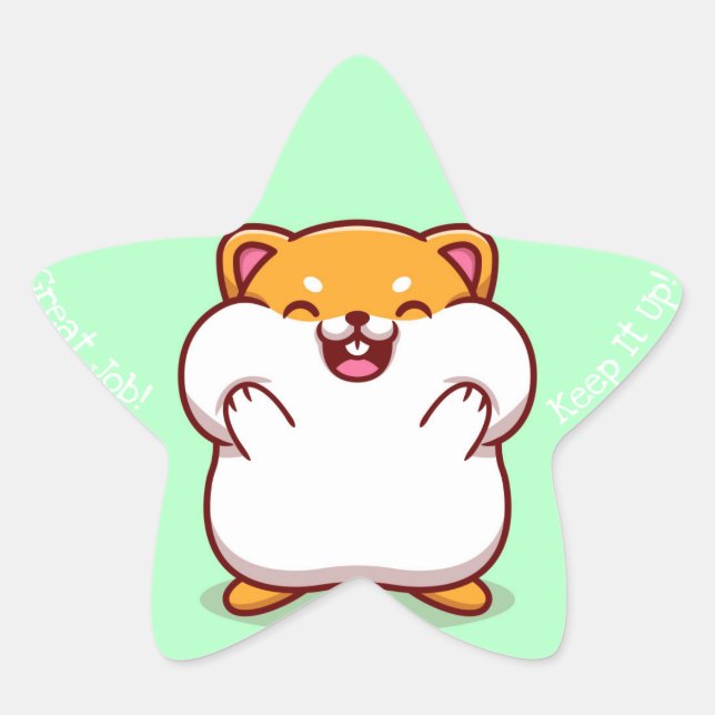 Great Job Kawaii Star Sticker (Front)
