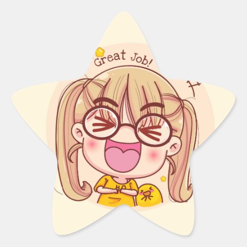 Great Job Kawaii Star Sticker