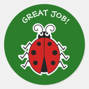 Great job ladybug teachers green classic round sticker