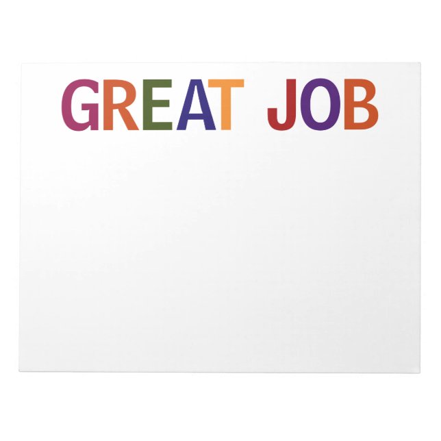 Great Job Multicolored Notepad (Front)