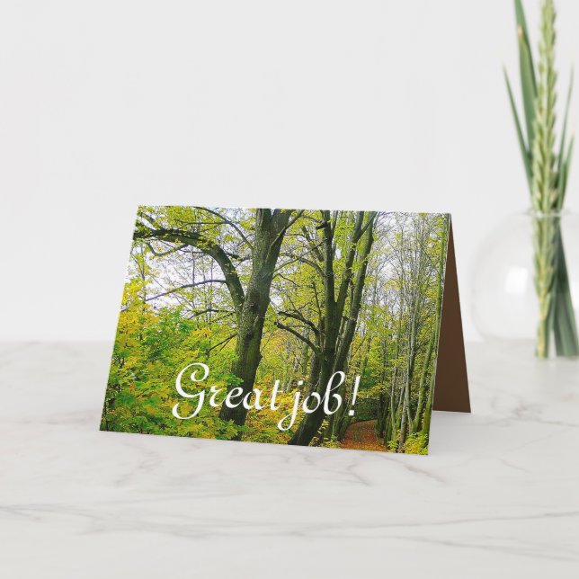 Great Job Personalize Fall Leaf Destiny Destiny'S Thank You Card (Front)