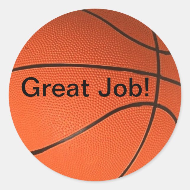 Great Job! School Basketball Sticker (Front)