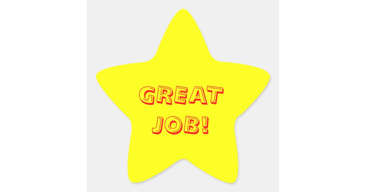 Great job stars employee recognition stickers, Zazzle