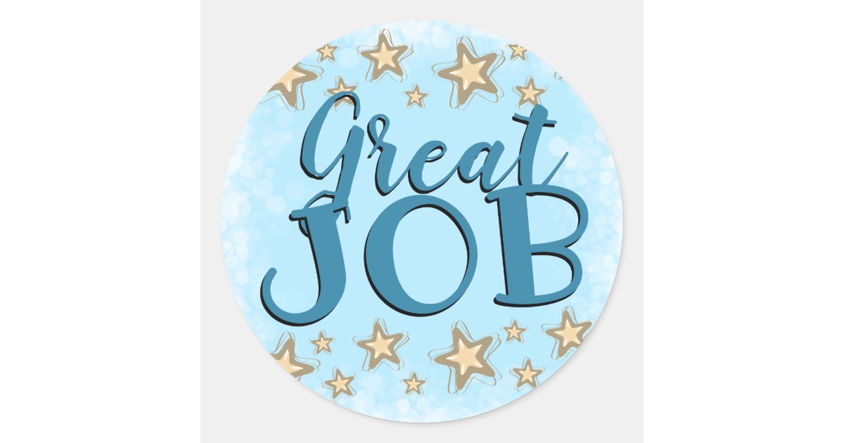 Great job stars employee recognition stickers, Zazzle