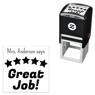 Great Job Stars Teacher's Personalized Self-inking Stamp