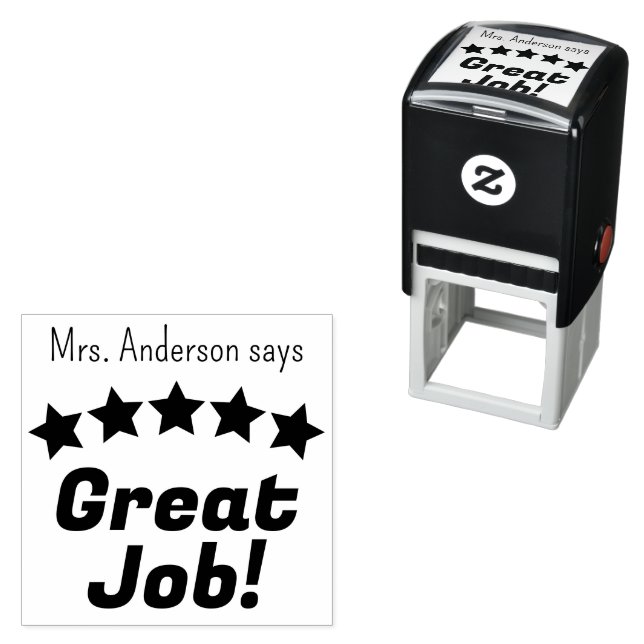 Great Job Stars Teacher's Personalized  Self-inking Stamp (In Situ)