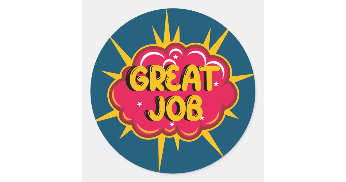 Great job stars employee recognition stickers, Zazzle