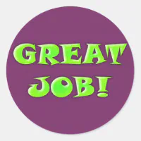 Great job stars employee recognition stickers, Zazzle