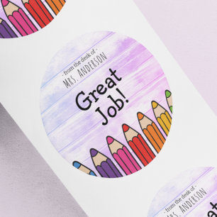 Great Job Sticker Teachers Name