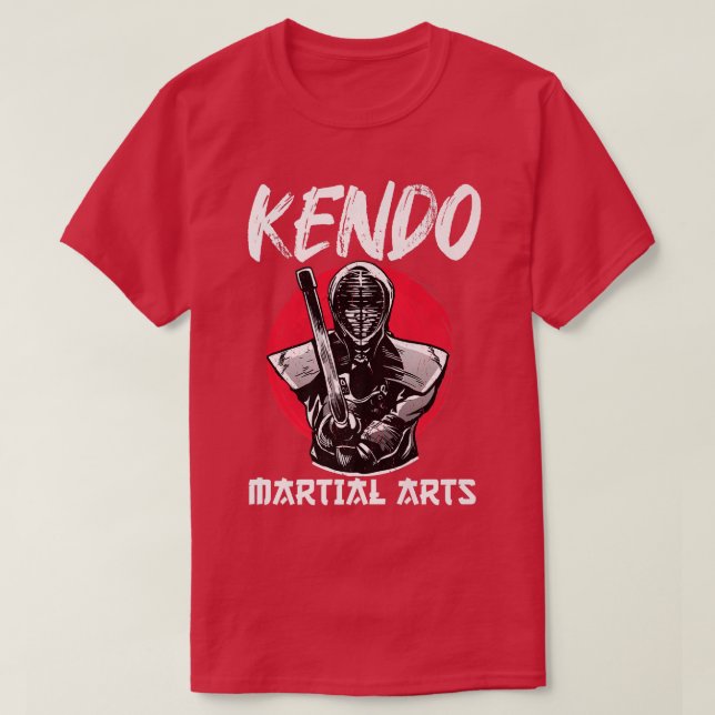Great Kendo Samurai With Sword Design Japan Warrio T-Shirt (Design Front)