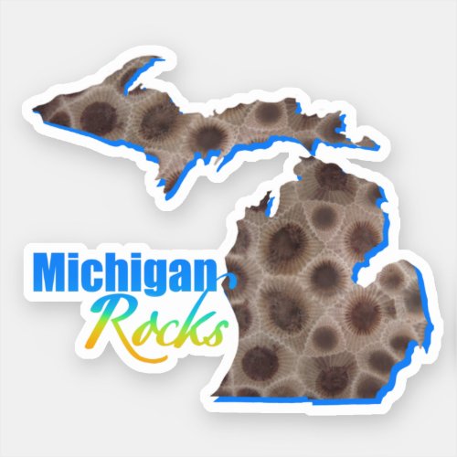 Great Lake state  Michigan rocks  Petoskey  Sticker