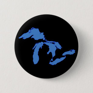 Great Lakes Alone - Round Button