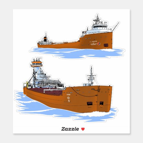 Great Lakes barge Pathfinder history set Sticker